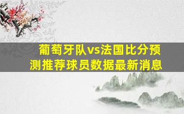 葡萄牙队vs法国比分预测推荐球员数据最新消息