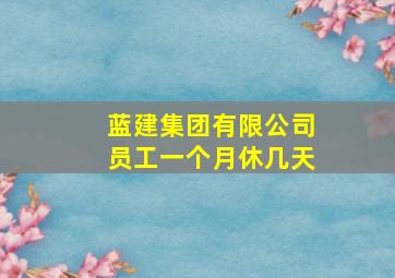 蓝建集团有限公司员工一个月休几天