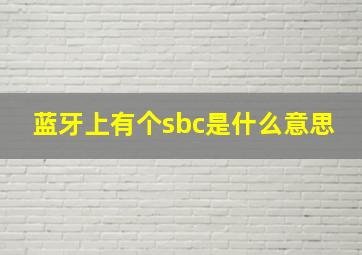 蓝牙上有个sbc是什么意思