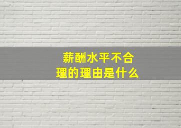 薪酬水平不合理的理由是什么