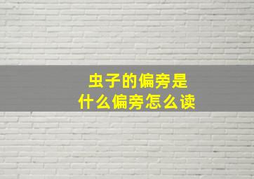 虫子的偏旁是什么偏旁怎么读