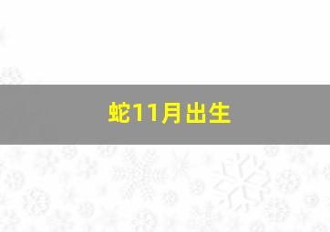 蛇11月出生