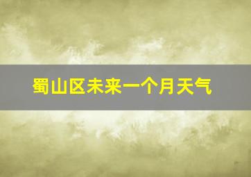 蜀山区未来一个月天气