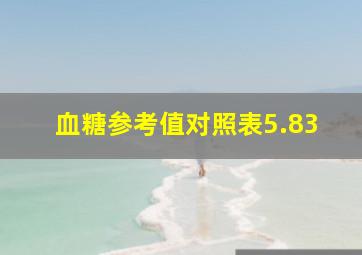 血糖参考值对照表5.83