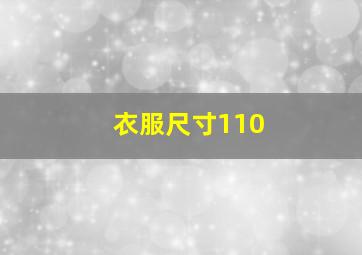 衣服尺寸110