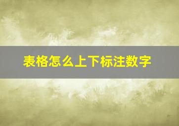 表格怎么上下标注数字