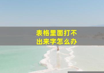 表格里面打不出来字怎么办