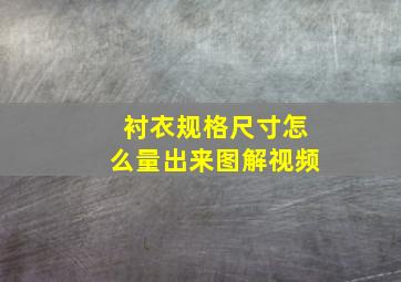 衬衣规格尺寸怎么量出来图解视频