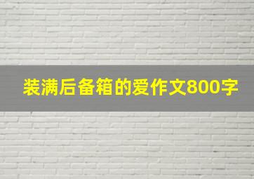 装满后备箱的爱作文800字