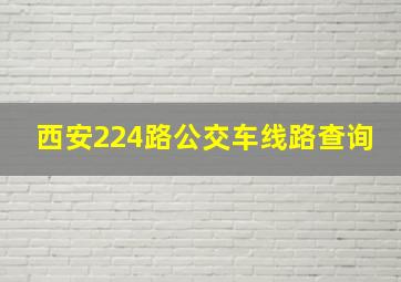 西安224路公交车线路查询