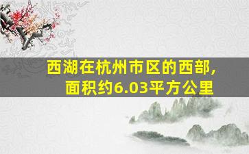 西湖在杭州市区的西部,面积约6.03平方公里