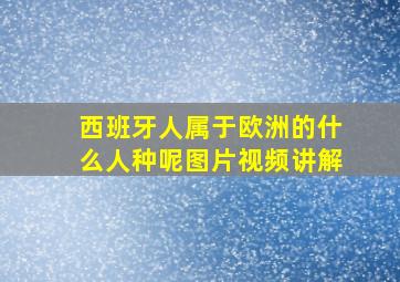 西班牙人属于欧洲的什么人种呢图片视频讲解