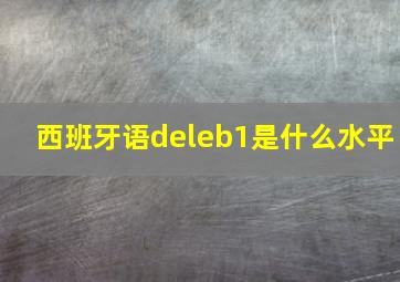 西班牙语deleb1是什么水平