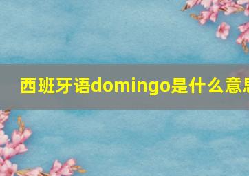 西班牙语domingo是什么意思