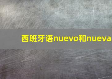 西班牙语nuevo和nueva