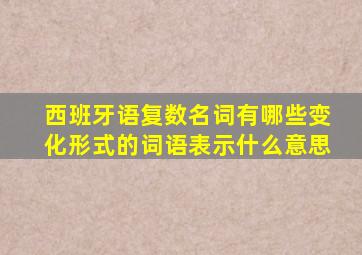 西班牙语复数名词有哪些变化形式的词语表示什么意思