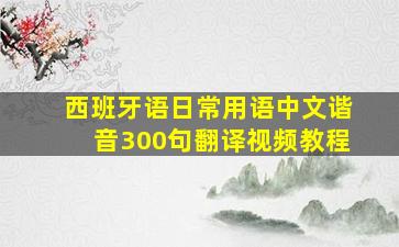 西班牙语日常用语中文谐音300句翻译视频教程