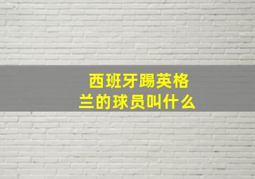 西班牙踢英格兰的球员叫什么