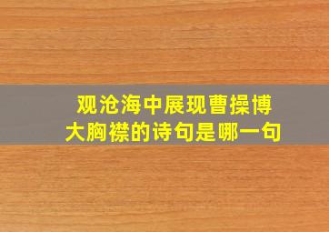 观沧海中展现曹操博大胸襟的诗句是哪一句