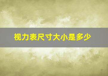 视力表尺寸大小是多少