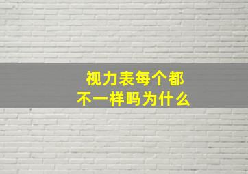 视力表每个都不一样吗为什么