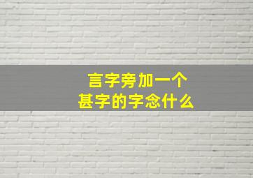 言字旁加一个甚字的字念什么