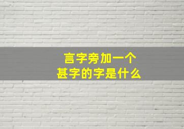 言字旁加一个甚字的字是什么