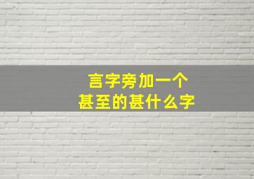 言字旁加一个甚至的甚什么字