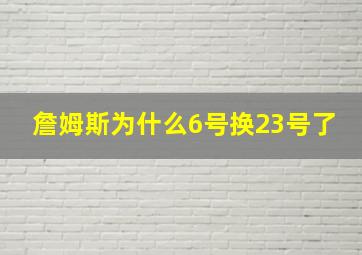 詹姆斯为什么6号换23号了