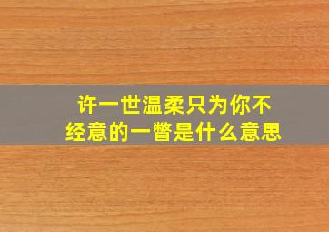 许一世温柔只为你不经意的一瞥是什么意思