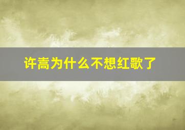 许嵩为什么不想红歌了