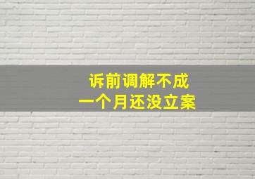 诉前调解不成一个月还没立案