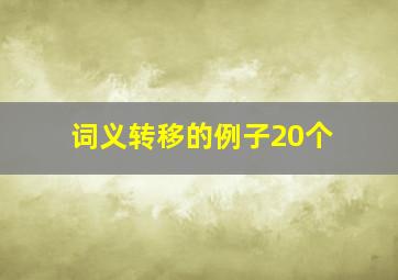 词义转移的例子20个