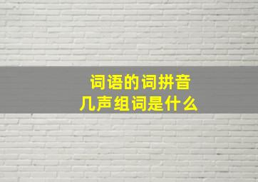 词语的词拼音几声组词是什么