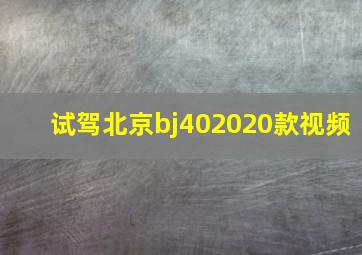 试驾北京bj402020款视频