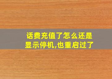 话费充值了怎么还是显示停机,也重启过了