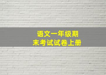 语文一年级期末考试试卷上册