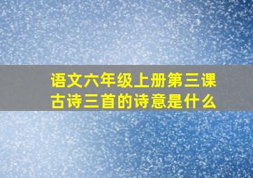 语文六年级上册第三课古诗三首的诗意是什么