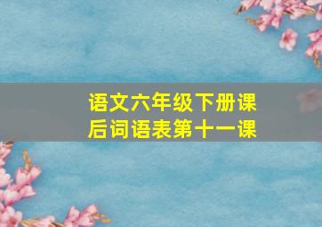 语文六年级下册课后词语表第十一课