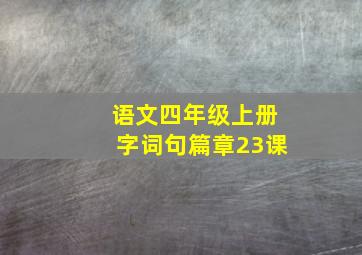 语文四年级上册字词句篇章23课