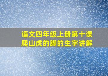 语文四年级上册第十课爬山虎的脚的生字讲解