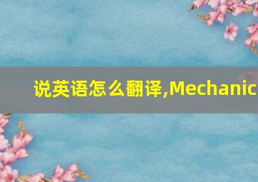 说英语怎么翻译,Mechanic