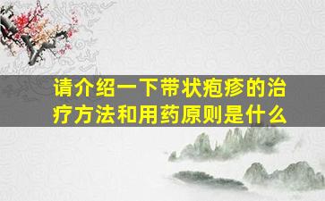 请介绍一下带状疱疹的治疗方法和用药原则是什么