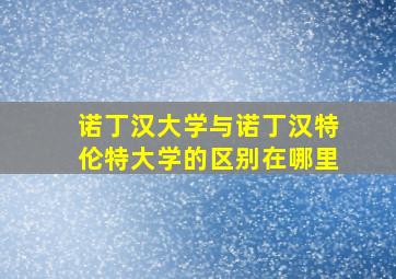 诺丁汉大学与诺丁汉特伦特大学的区别在哪里