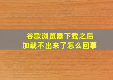 谷歌浏览器下载之后加载不出来了怎么回事