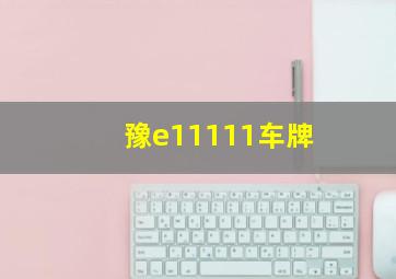 豫e11111车牌