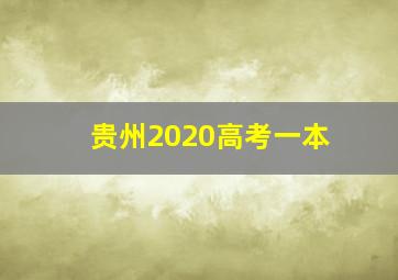 贵州2020高考一本