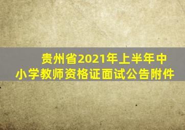 贵州省2021年上半年中小学教师资格证面试公告附件