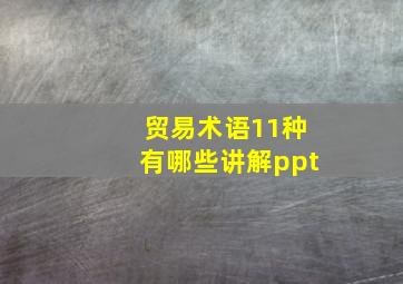 贸易术语11种有哪些讲解ppt