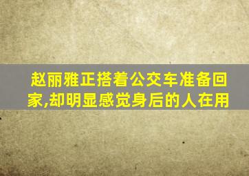 赵丽雅正搭着公交车准备回家,却明显感觉身后的人在用